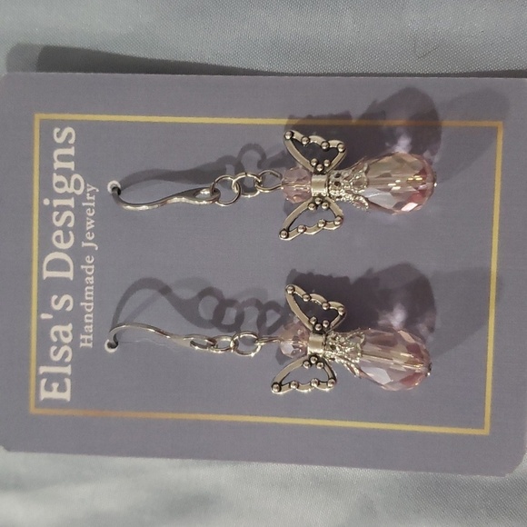1030- Women's Angels Beads Dangle Earrings Handmade NWT - Picture 1 of 2